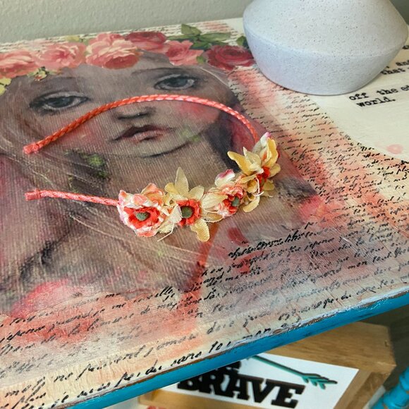 Matilda Jane (Maya's Curls) Coral Peony Headband - One Size - Picture 1 of 3